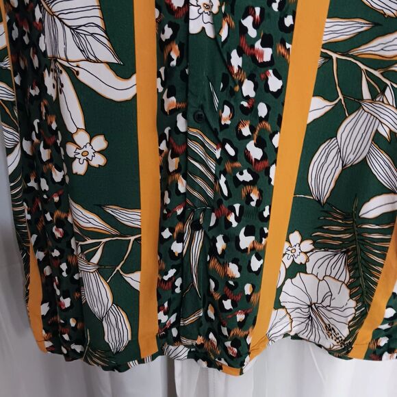 Denim & Flower Ricky Singh Short Sleeve SZ L Tropical Print Viscose Shirt - Picture 4 of 10